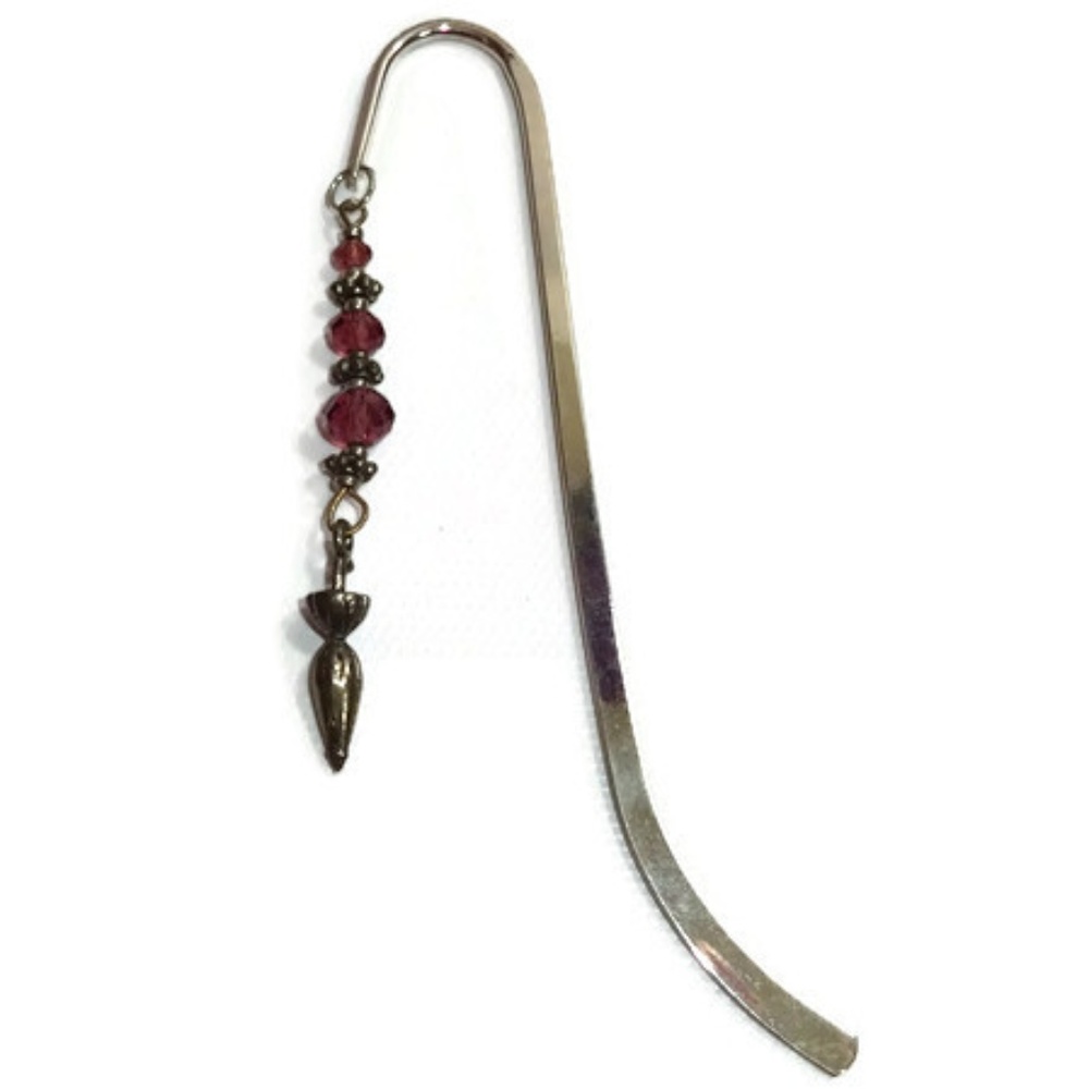 Shepherd Hook Beaded Charm Bookmark Handmade #19